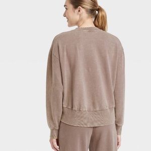 JoyLab French Terry Acid Wash Cropped Sweatshirt